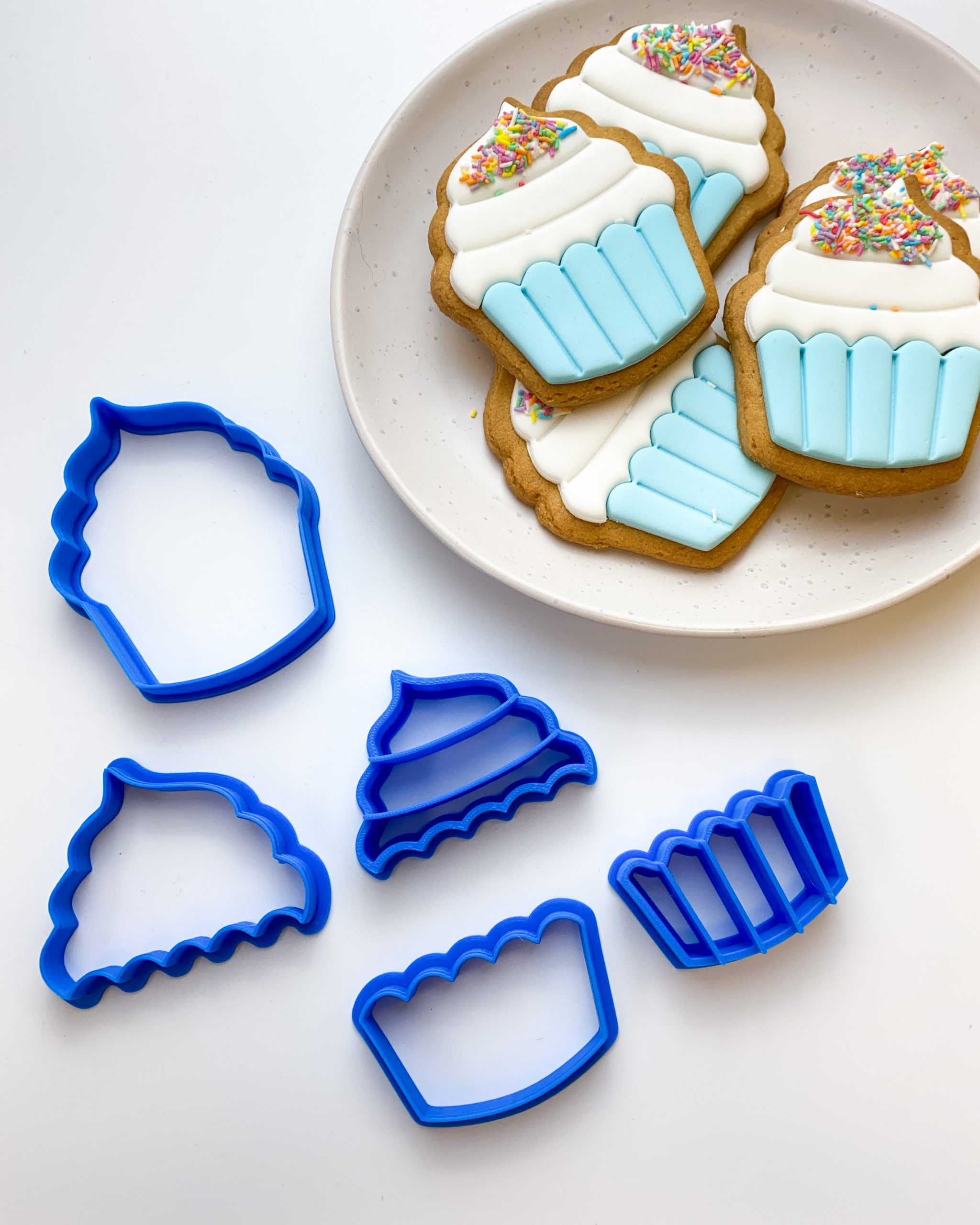 Party Cupcake DIY Bluestar Cookie cutter Mold Cutter Kit Miniatures Rulers Fondant Pastry Set of 3 items Baking
