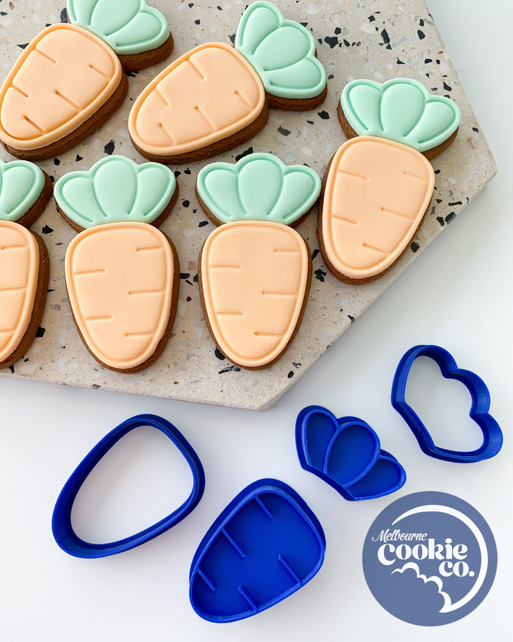 Carrot Cookie Cutter & Embosser Melbourne Cookie Co