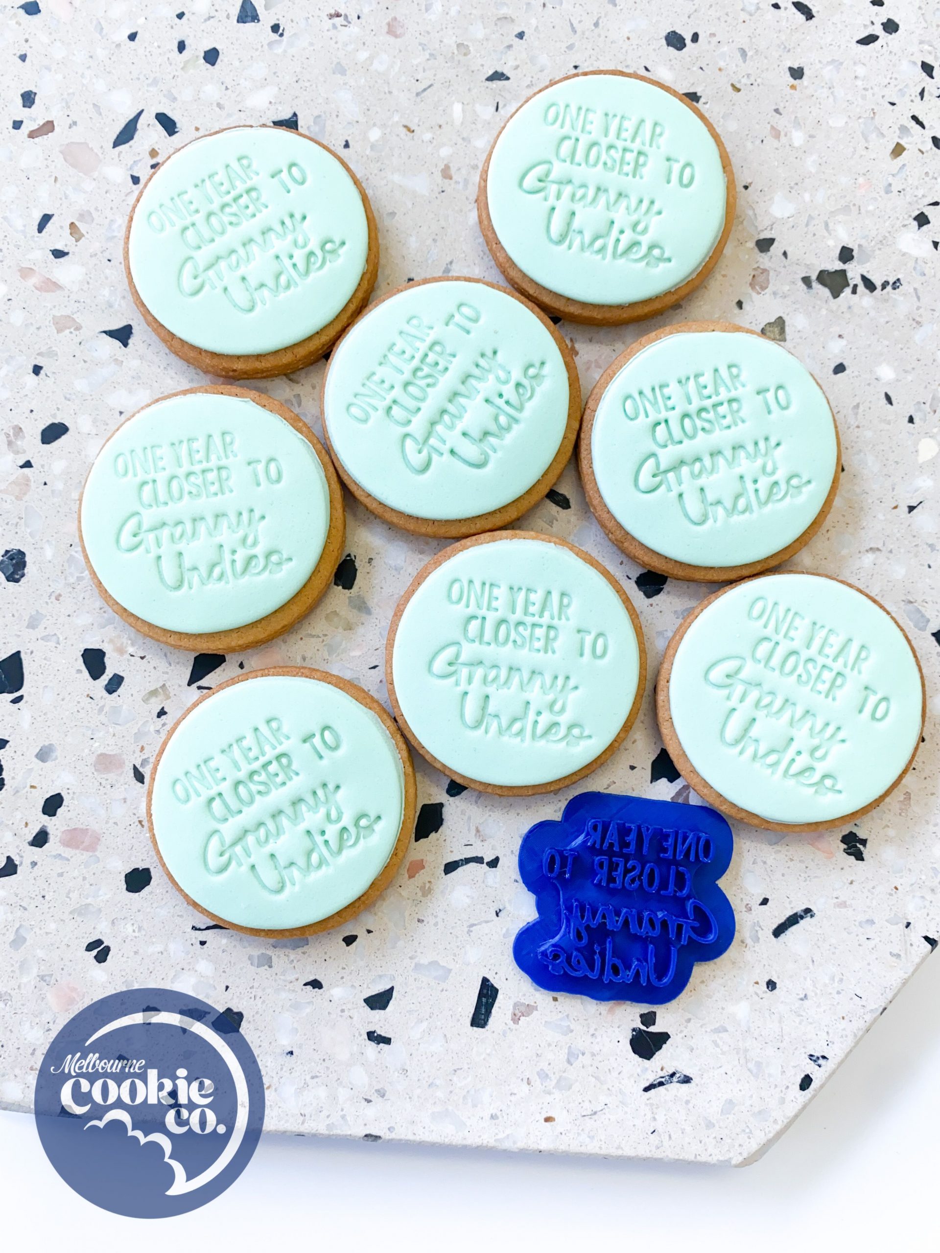 One Year Closer to Granny Undies Mini Embosser - Melbourne Cookie Co