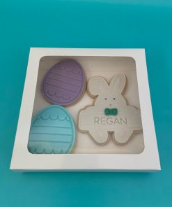 Easter Cookies - Triple Pack Gift Box - Custom Personalised Bunny with Eggs