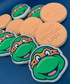 Custom Name Ninja Turtle Birthday Cookies