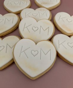 Wedding Cookies - Large Initials with Heart