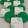 Custom Corporate Embossed Cookies in brand colours