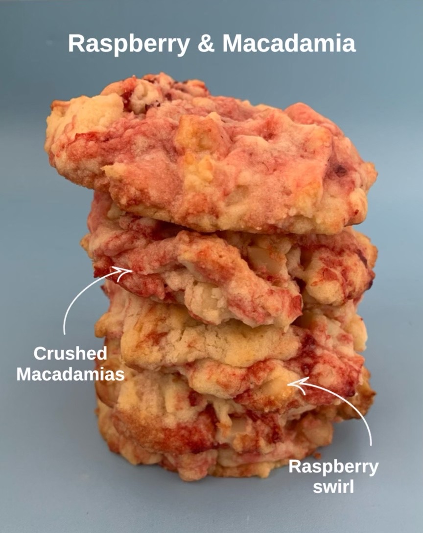 Raspberry & Macadamia Chunky Cookies