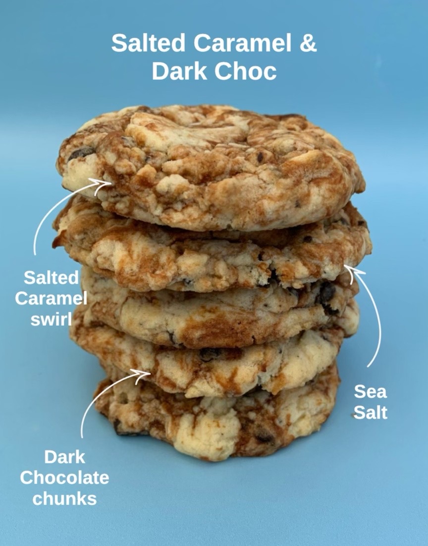 Salted Caramel & Dark Choc Chunky Cookies