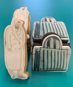 Max Mara signature product sketches printed onto custom shaped cookies
