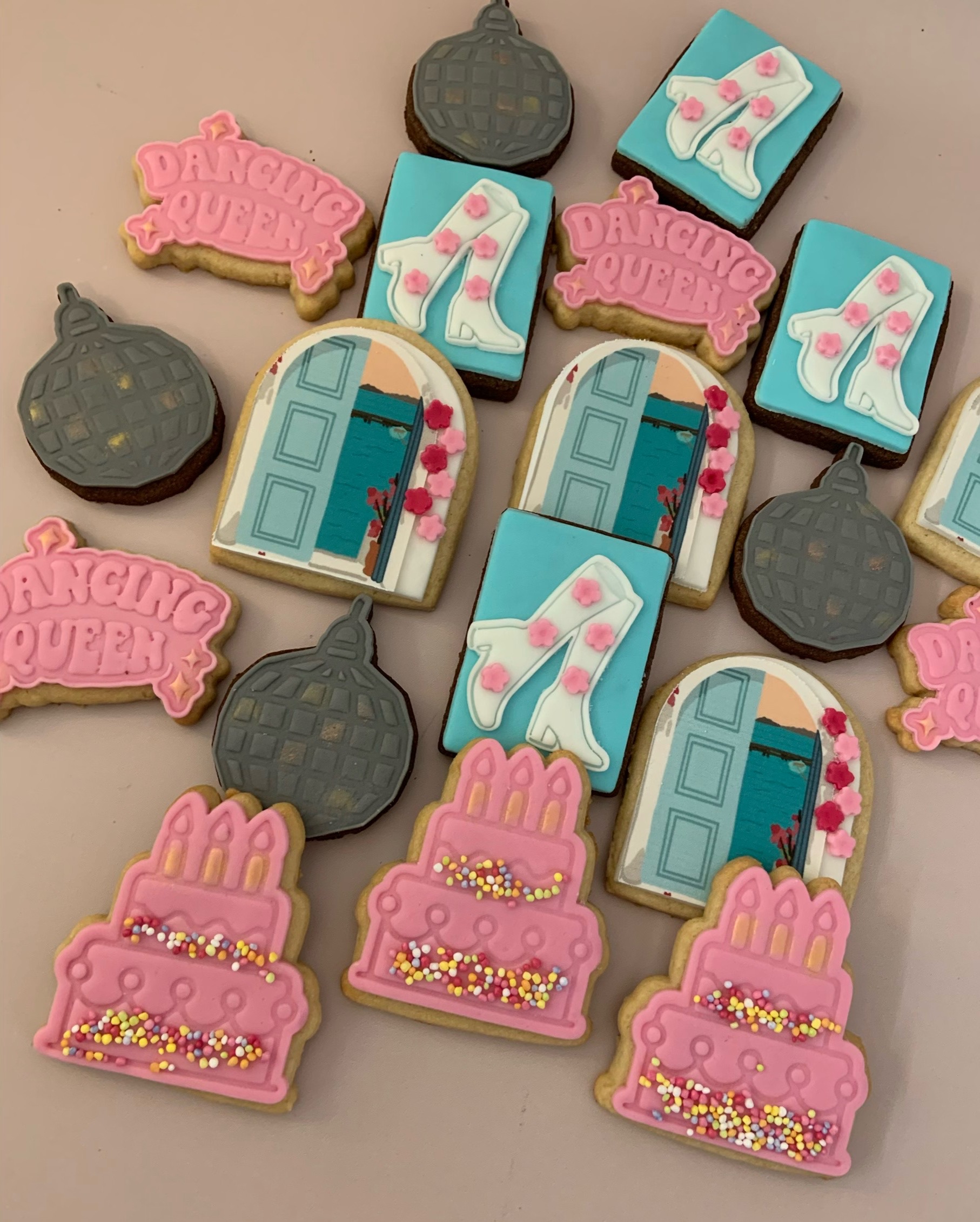 Dancing Queen Cookies with Birthday Cake Cookie Dancing Queen Themed Cookies with Birthday Cakes