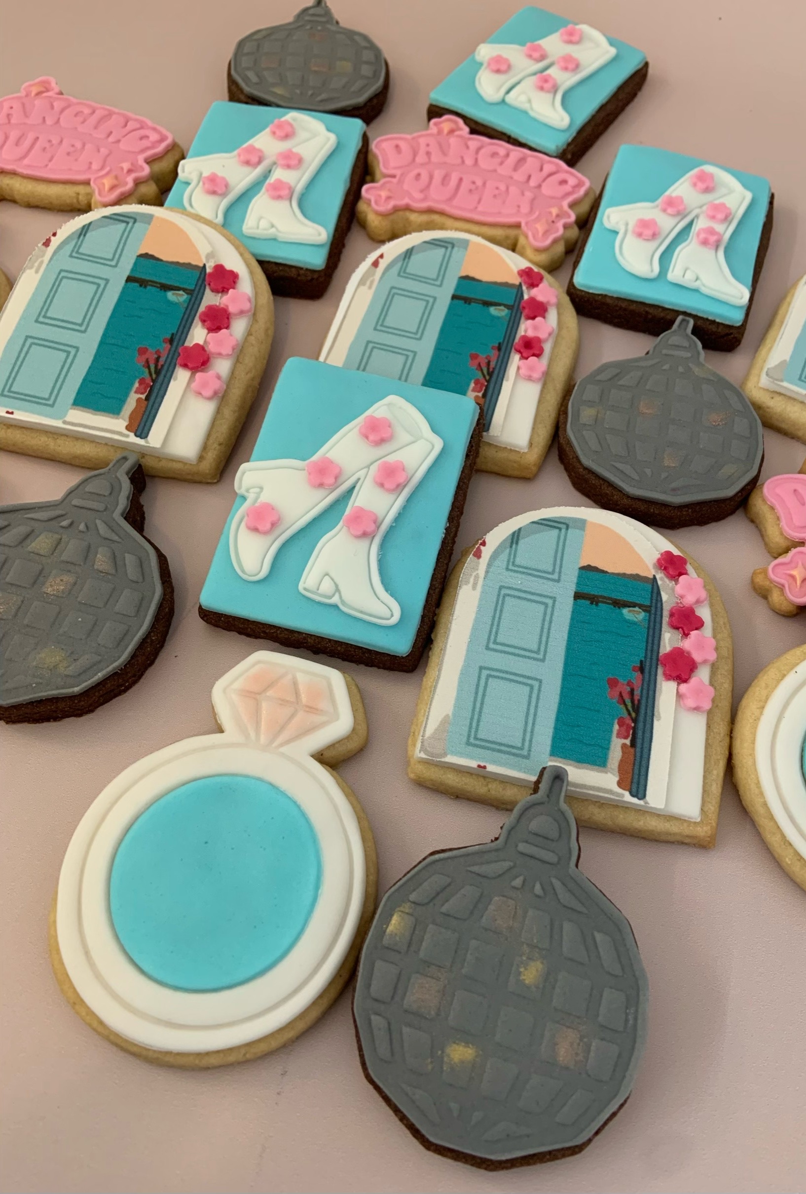 Dancing Queen Cookies with Engagement Ring Dancing Queen Themed Cookies with Engagement Ring