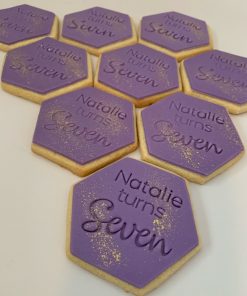 Birthday Cookies - Custom Name turns Age Hexagonal Cookies